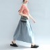 light blue summer linen skirts loose a line skirts button maxi skirts