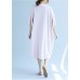 Classy pink linen dress Fashion Shirts o neck embroidery Robe Summer Dresses