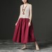 Art linen Robes boutique Sleeveless Linen Leisure Summer Women Dress